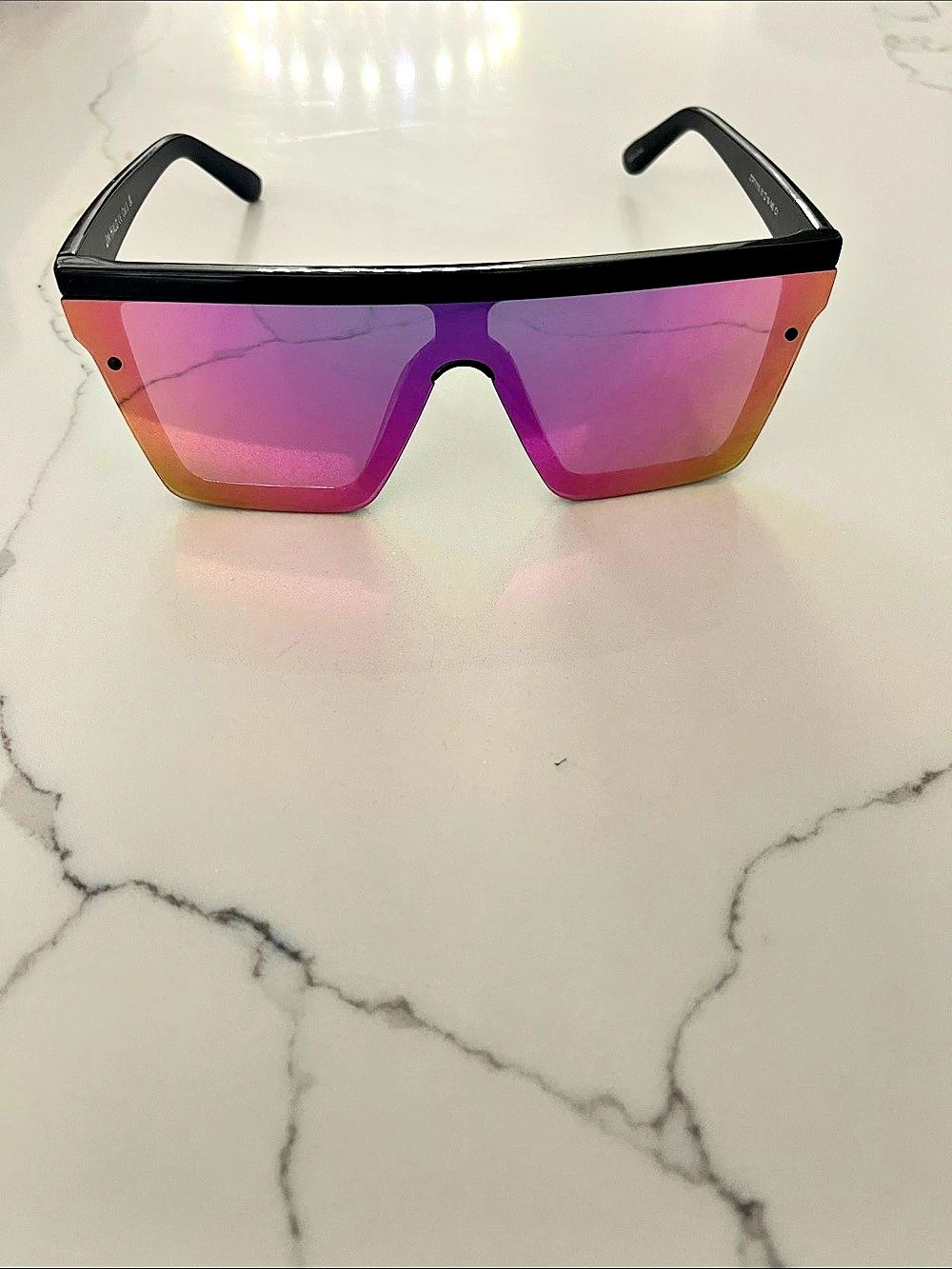 NIM HALL C6D3 34 Shield Sunglasses in Black & Pink Like New